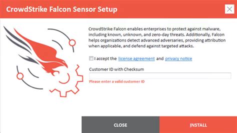 Enter your customer ID checksum and accept the EULA. . Crowdstrike falcon sensor firewall requirements